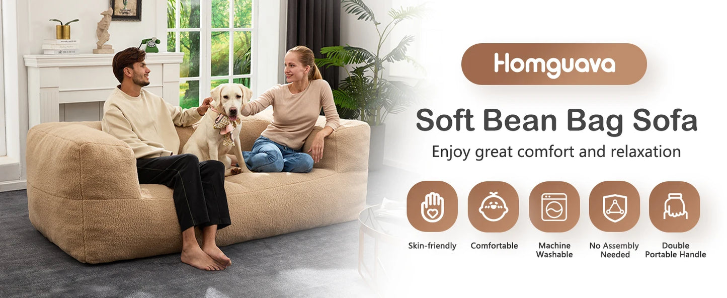 Oversized Bean Bag Couch - Memory Foam