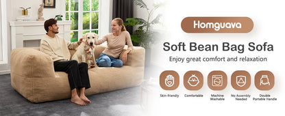 Oversized Bean Bag Couch - Memory Foam