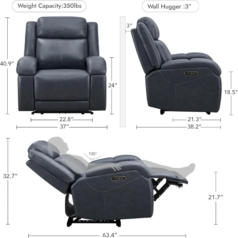 Genuine Leather Power Recliner Chairs