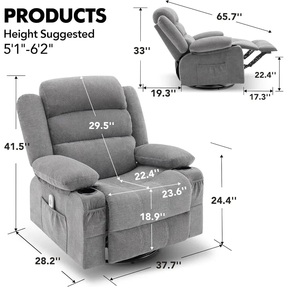 Rocker Recliner Chair with Heat and Massage