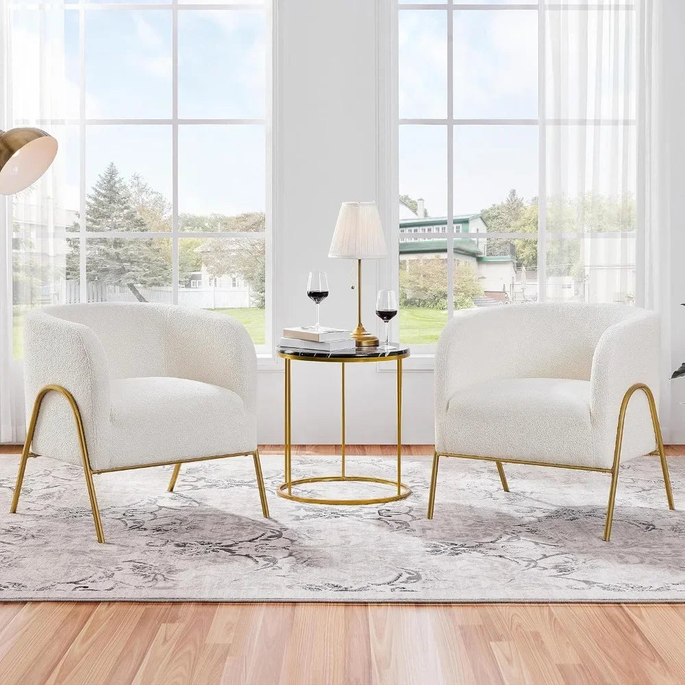 Fabric Vaniti Chairs with Gold Legs (2-piece set)