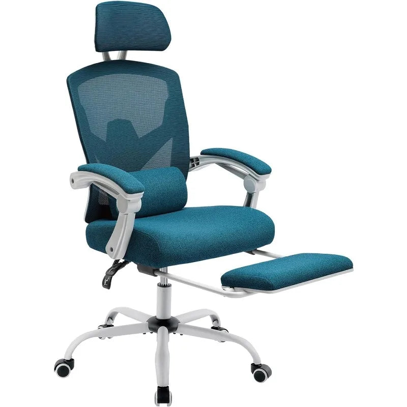 High-Back Mesh Rolling Swivel Reclining Chair with Wheels