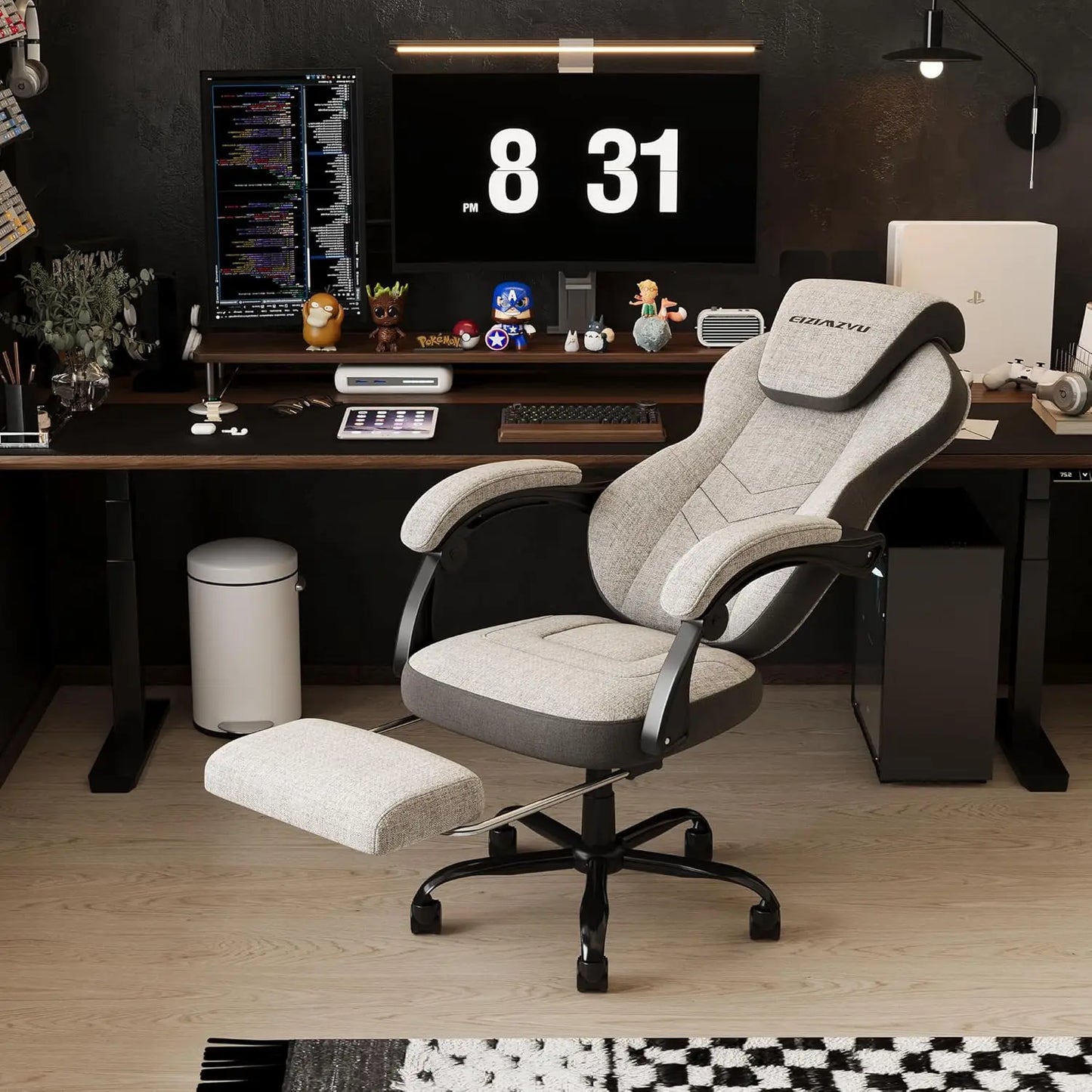 Ergonomic Office Chair with Adjustable Headrest and Footrest