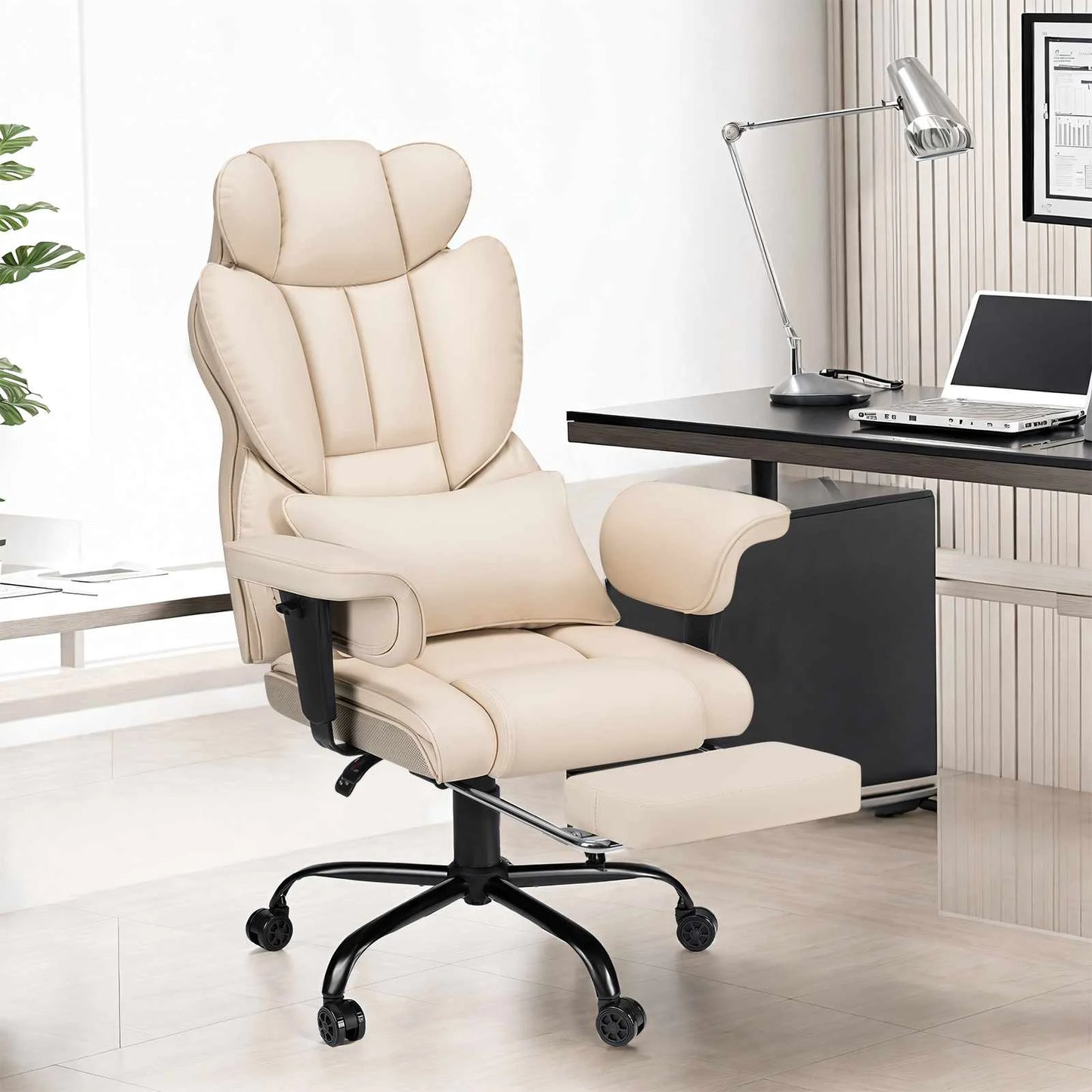 Ergonomic High-Back Office Chair with PU Leather