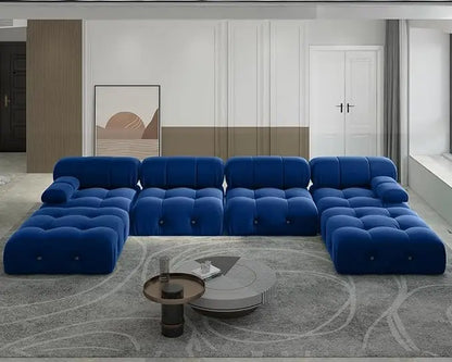 Modular Sectional Couch, U-Shaped Minimalist Velvet