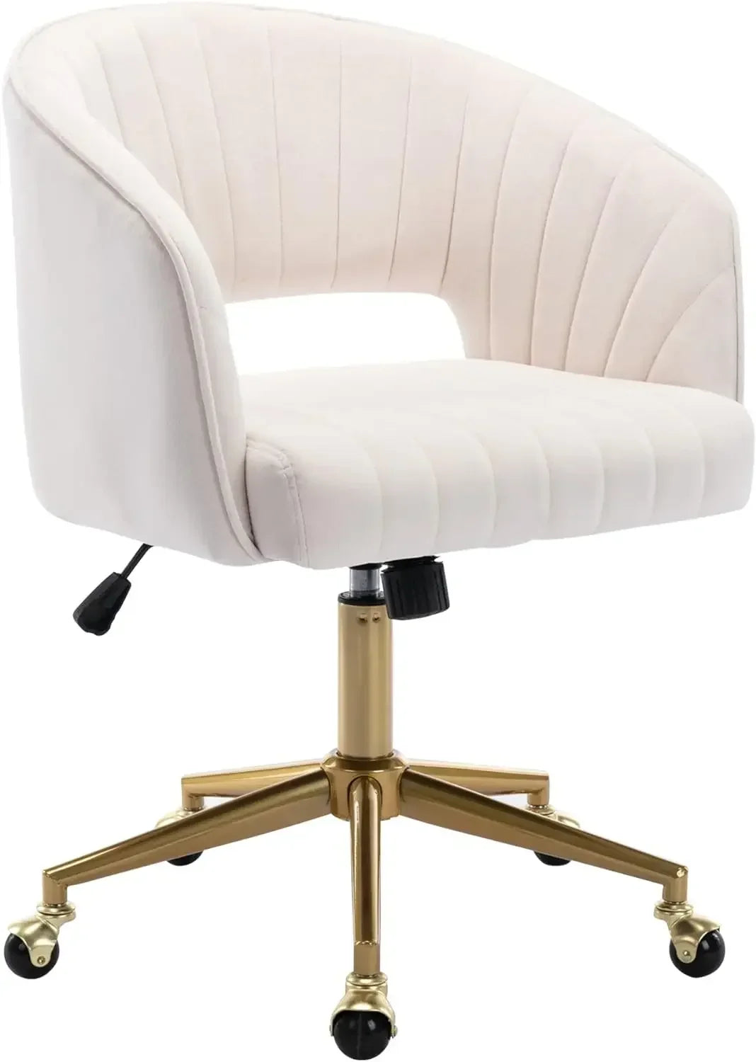 Home Office Chair Swivel Velvet Desk Chair Accent with Gold Base