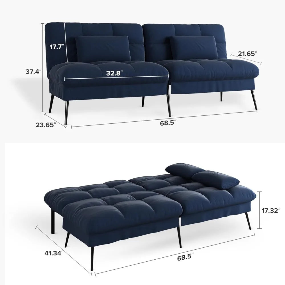 Beautiful Fabric Futon Sofa & bed