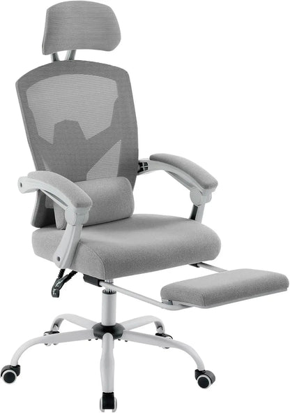 High-Back Mesh Rolling Swivel Reclining Chair with Wheels