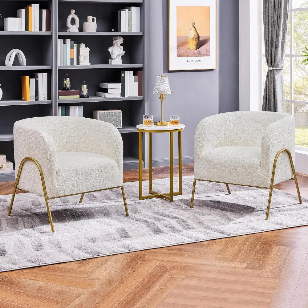 Fabric Vaniti Chairs with Gold Legs (2-piece set)