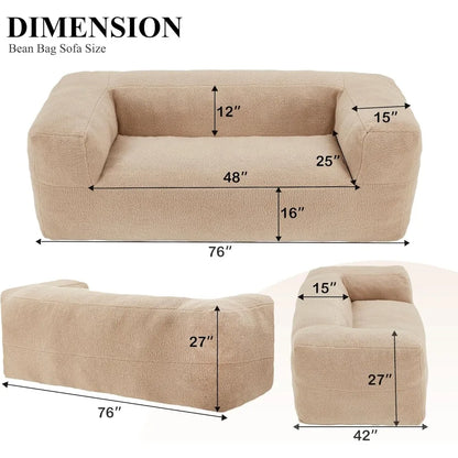 Oversized Bean Bag Couch - Memory Foam