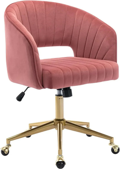 Home Office Chair Swivel Velvet Desk Chair Accent with Gold Base