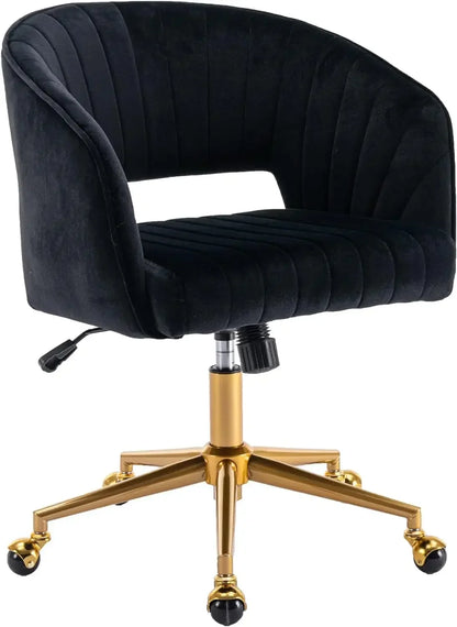 Home Office Chair Swivel Velvet Desk Chair Accent with Gold Base