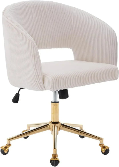 Home Office Chair Swivel Velvet Desk Chair Accent with Gold Base