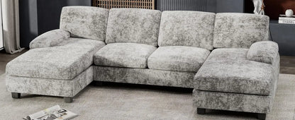 Convertible Sectional Sofa Couch, 4 Seat Sofa Set for Living Room