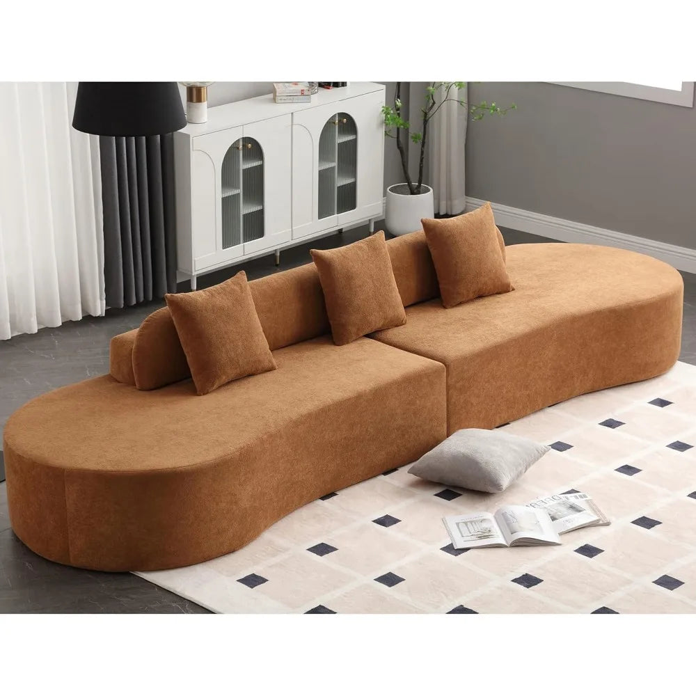 Curved Cloud Boucle Sofa Minimalist Modular Sectional Couch