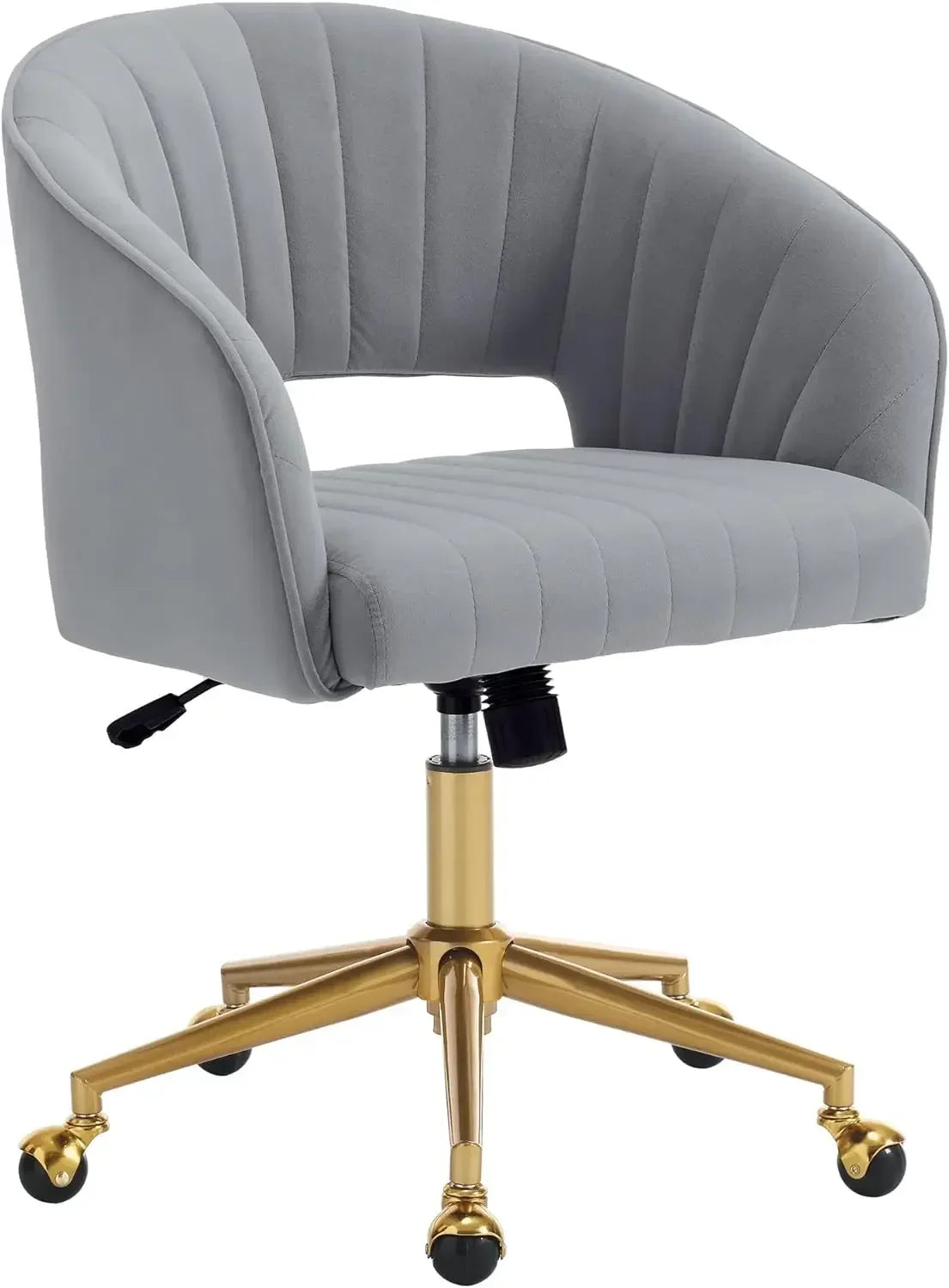 Home Office Chair Swivel Velvet Desk Chair Accent with Gold Base