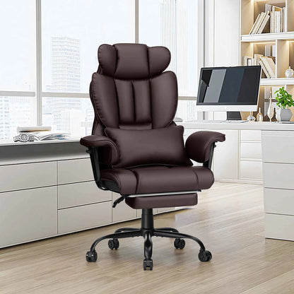 Ergonomic High-Back Office Chair with PU Leather