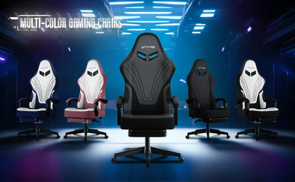 Gaming Chair, Computer Chair with Footrest and Lumbar Support