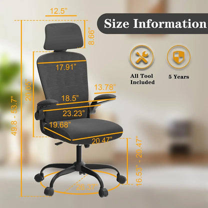 High Back Computer Desk Chair with Lumbar Support