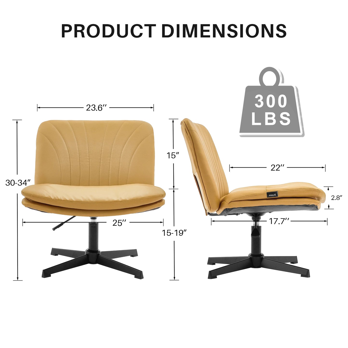 Criss Cross Chair with Rotating Adjustable Legs