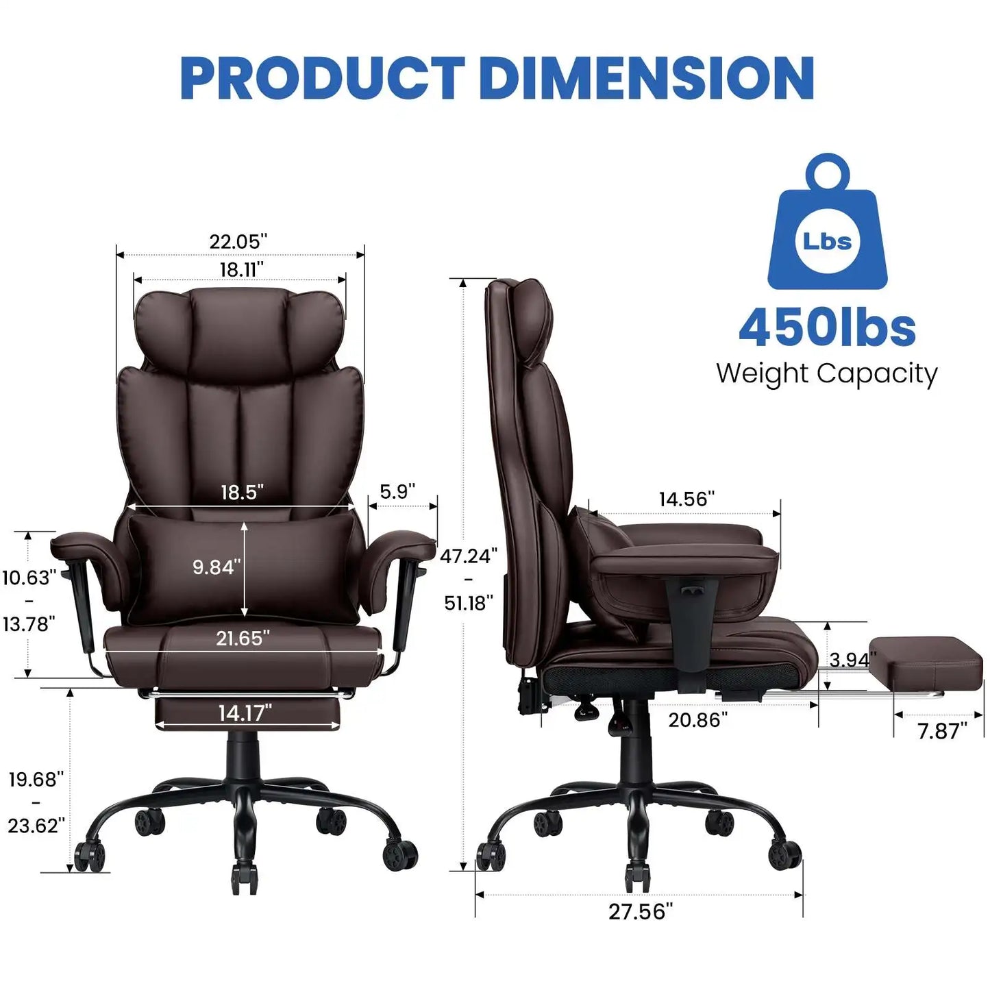 Ergonomic High-Back Office Chair with PU Leather