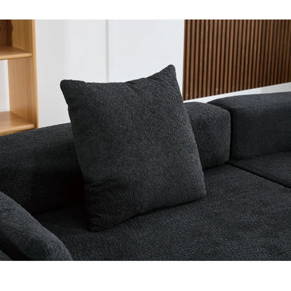 Modern 3 Piece Semicircular Modular Sofa, Boucle