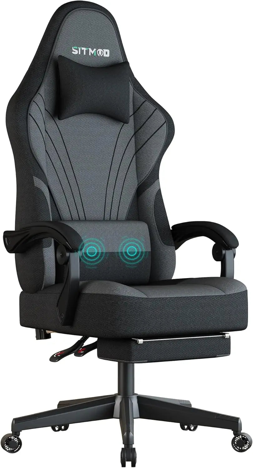 Gaming Chair, Computer Chair with Footrest and Lumbar Support