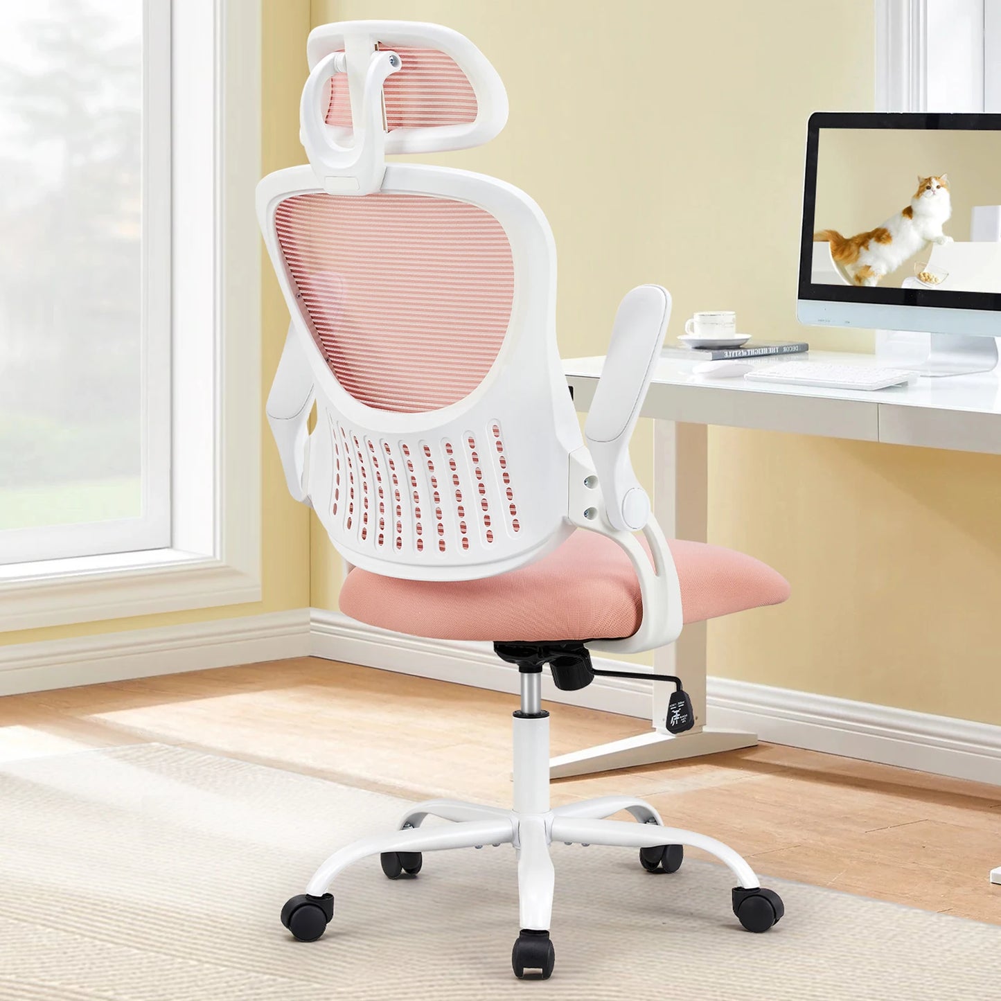 JHK Mesh Ergonomic Office Computer Desk Chair Flip-up Arms