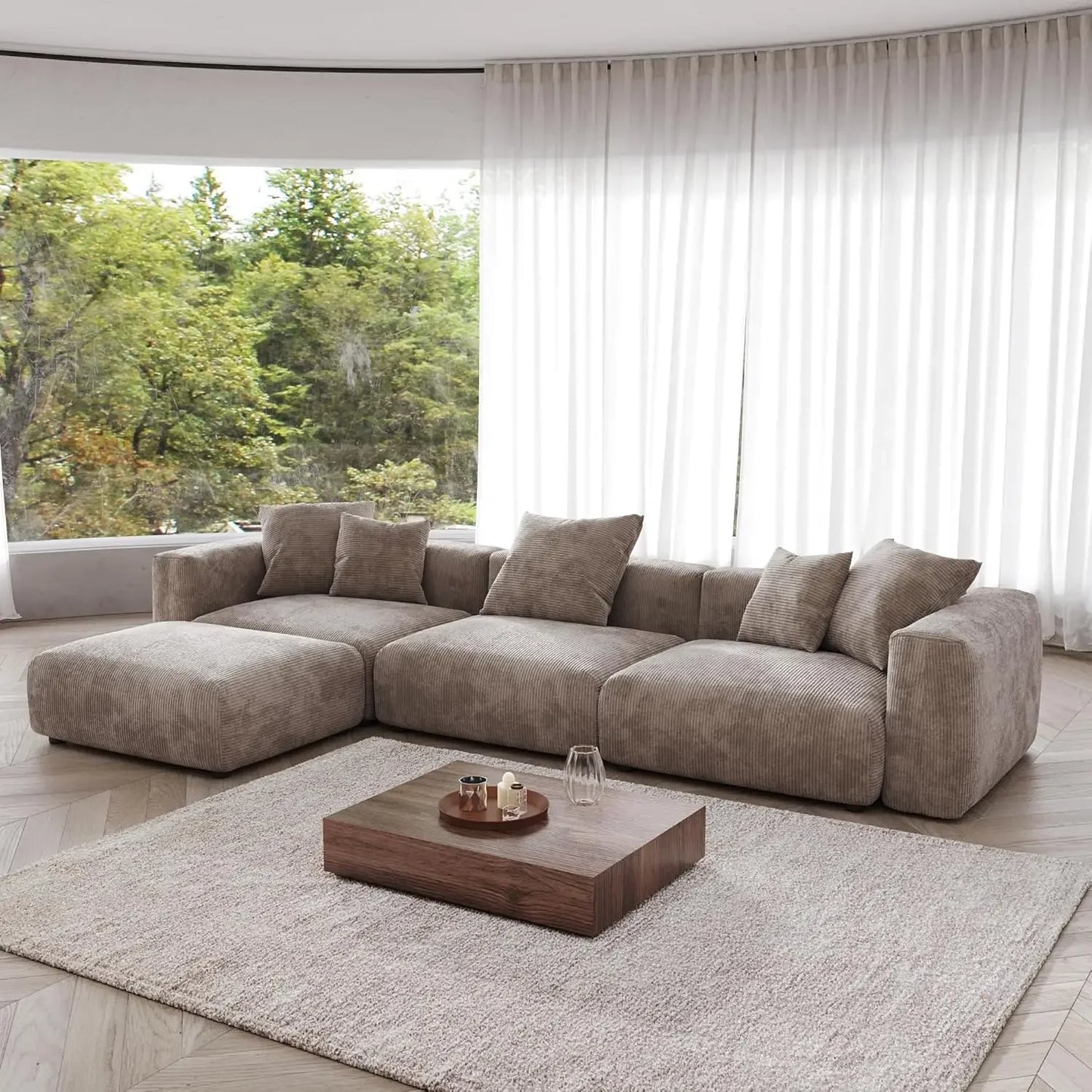 Corduroy Modular Sectional Couch