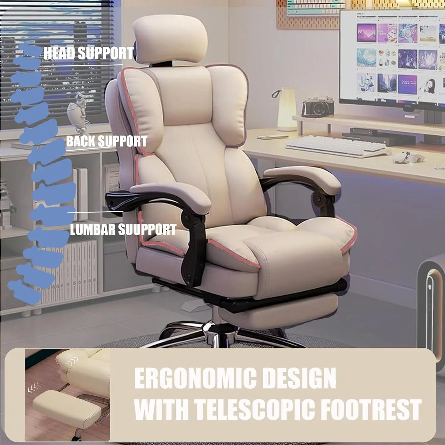 Executive Office Chair with Foot Rest High Back