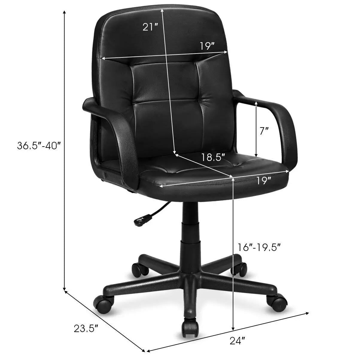 Ergonomic Mid-Back Executive Office Chair