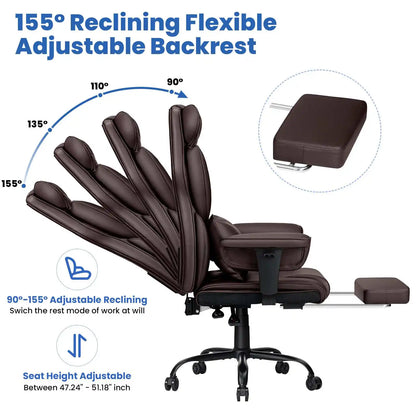 Ergonomic High-Back Office Chair with PU Leather