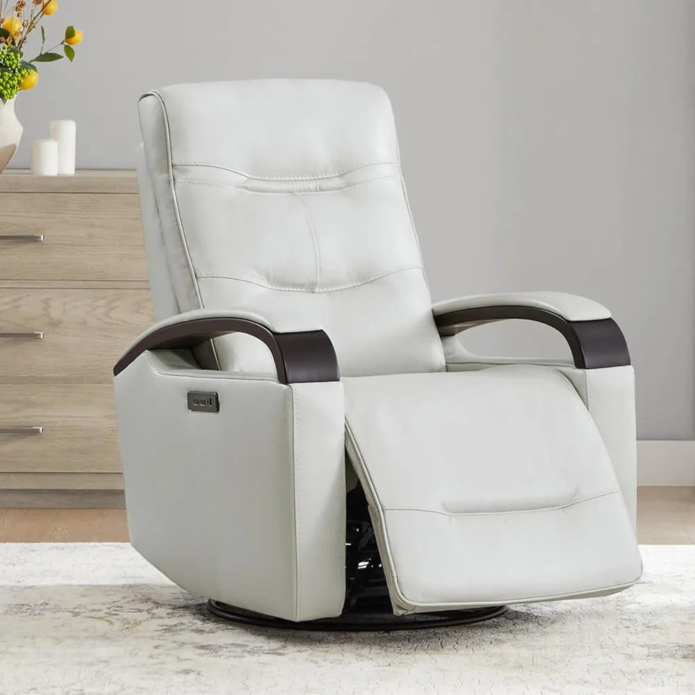 Genuine Leather Power Swivel Glider Rocker Recliner