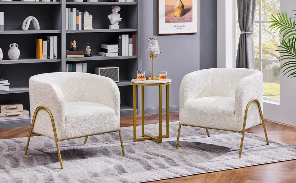 Fabric Vaniti Chairs with Gold Legs (2-piece set)