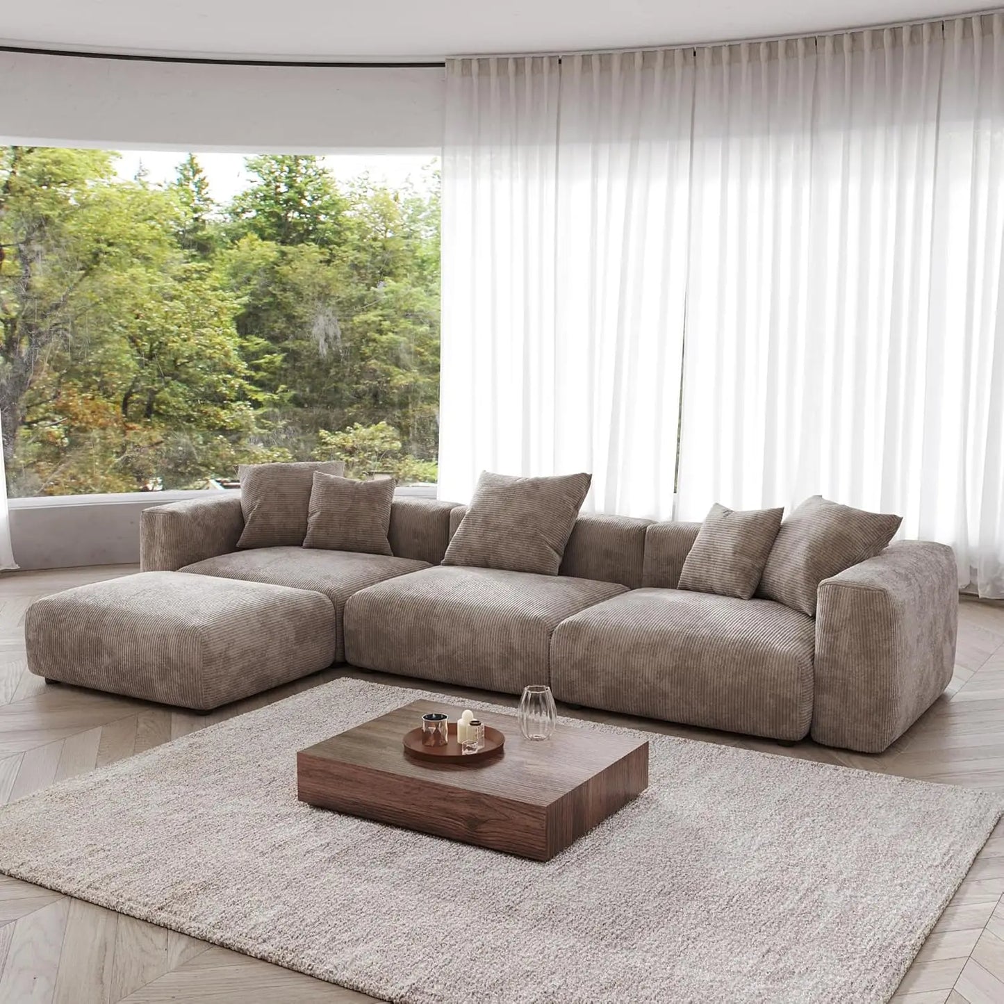 Corduroy Modular Sectional Couch