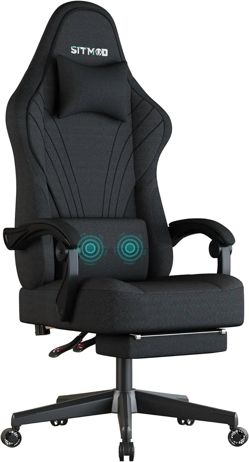 Gaming Chair, Computer Chair with Footrest and Lumbar Support