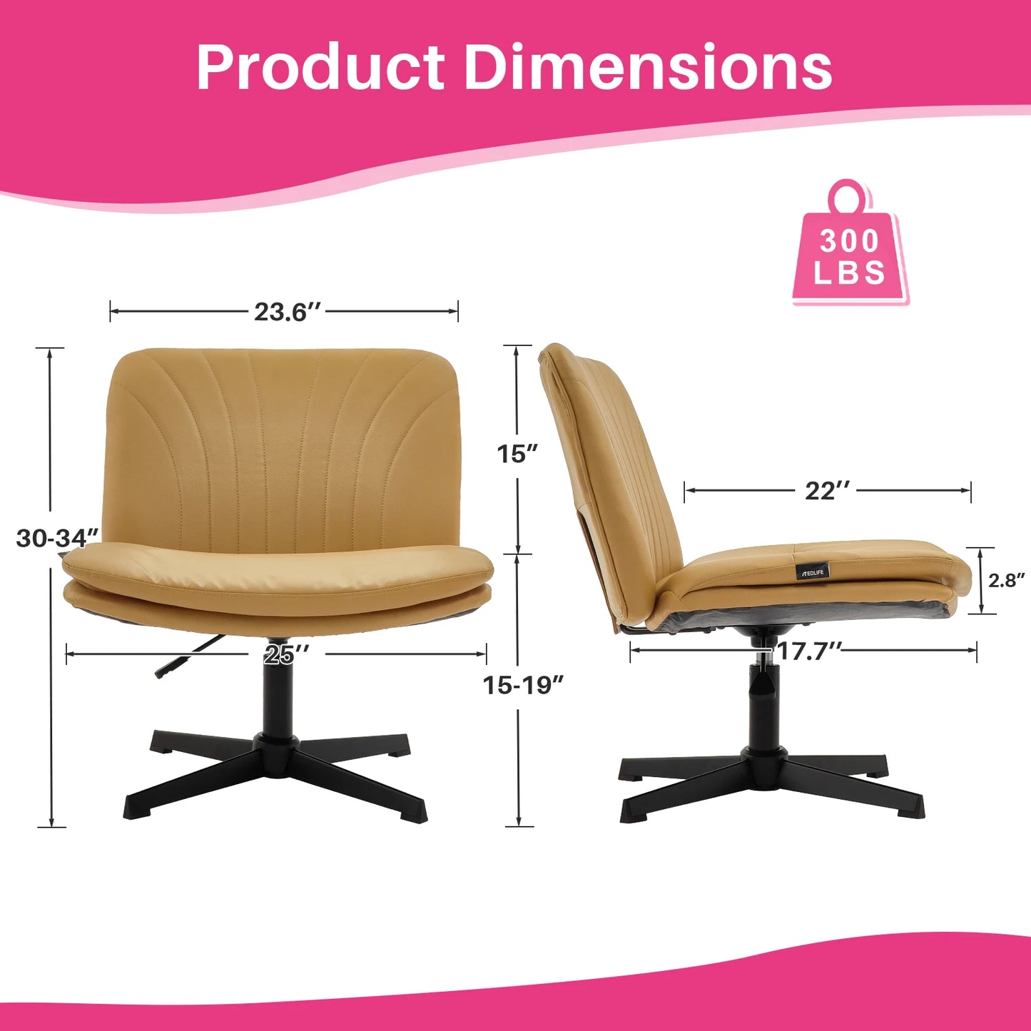 Criss Cross Chair with Rotating Adjustable Legs