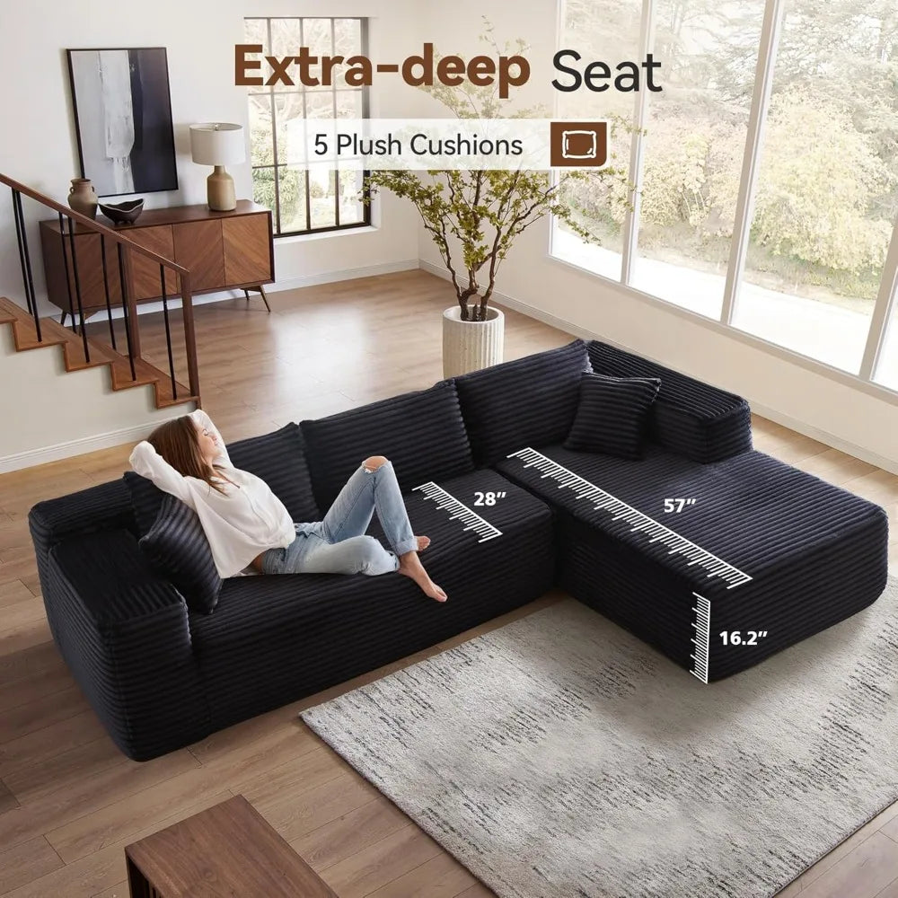 Cloud Sectional Couch with Comfy Chaise