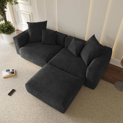 L-Shape Modular Sectional Sofa Couch, 102inch Oversized Love with 4 Pillows