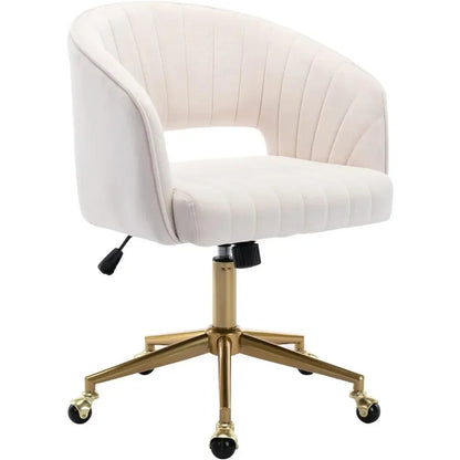 Home Office Chair Swivel Velvet Desk Chair Accent with Gold Base