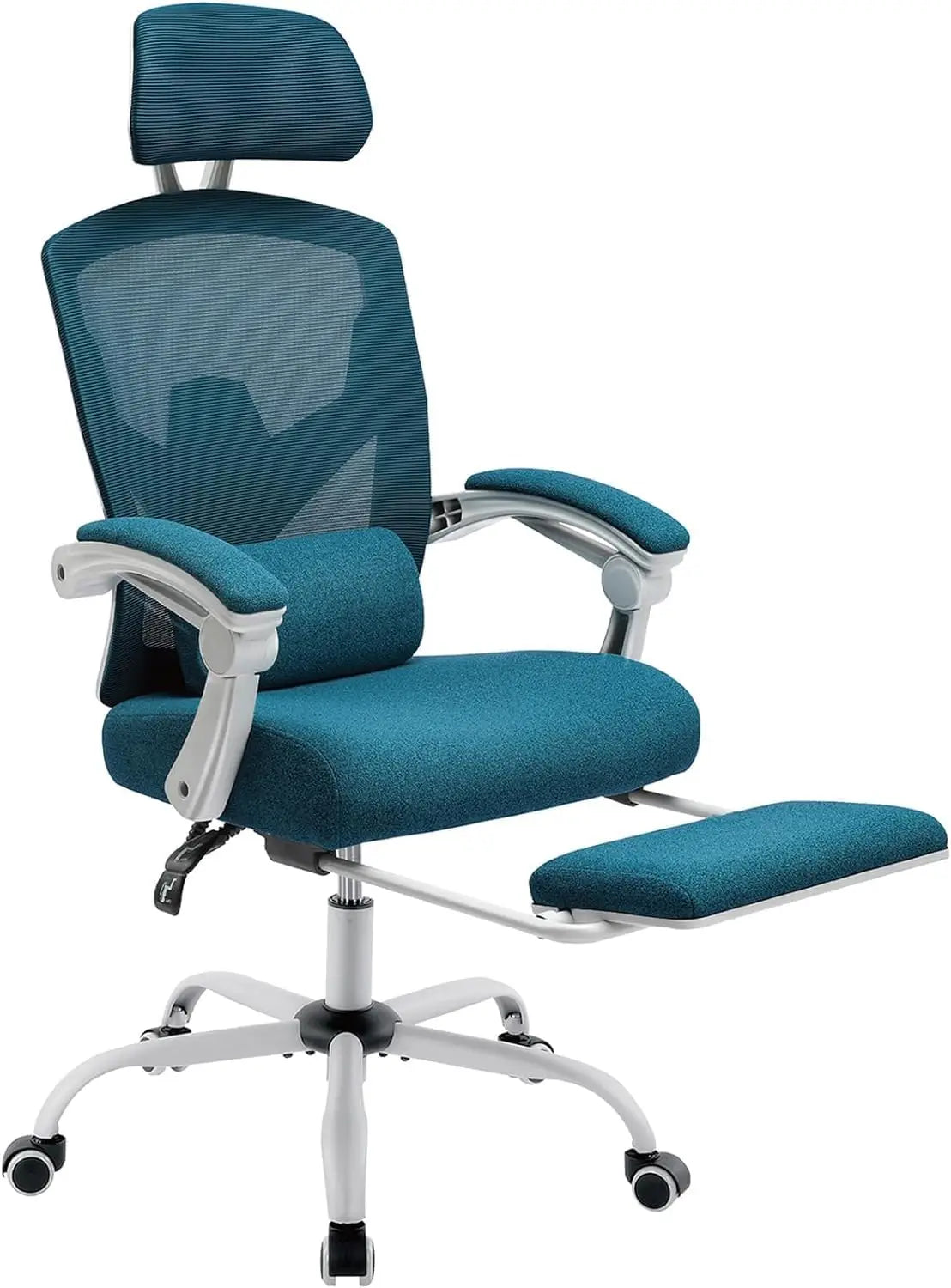 High-Back Mesh Rolling Swivel Reclining Chair with Wheels