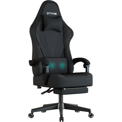 Gaming Chair, Computer Chair with Footrest and Lumbar Support