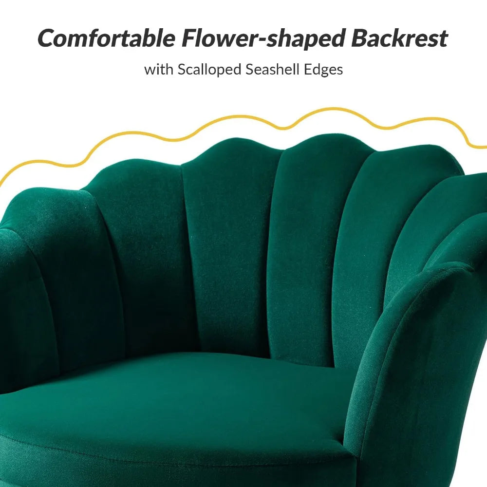 Velvet Loveseat Sofa with Flower Shaped Back