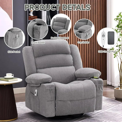 Rocker Recliner Chair with Heat and Massage