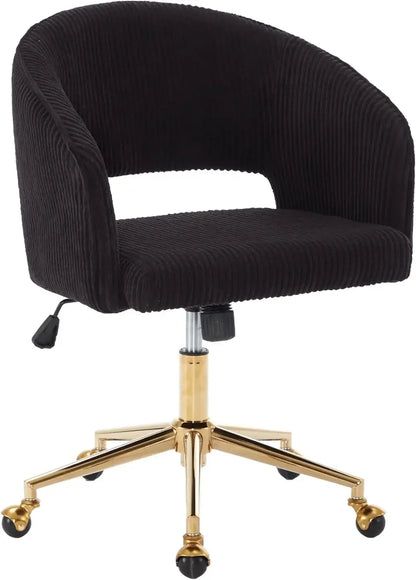 Home Office Chair Swivel Velvet Desk Chair Accent with Gold Base