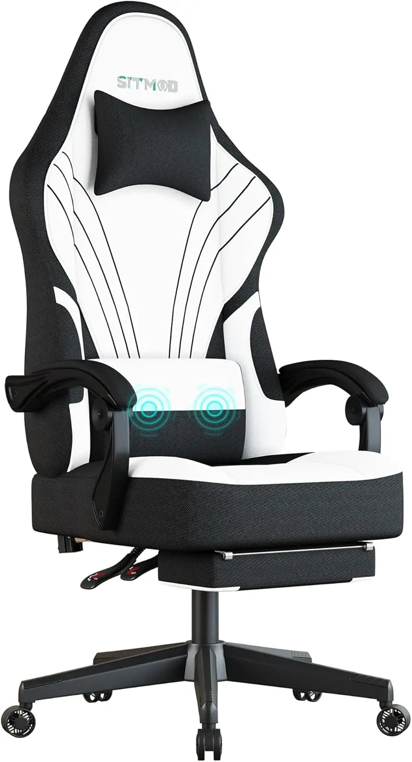 Gaming Chair, Computer Chair with Footrest and Lumbar Support