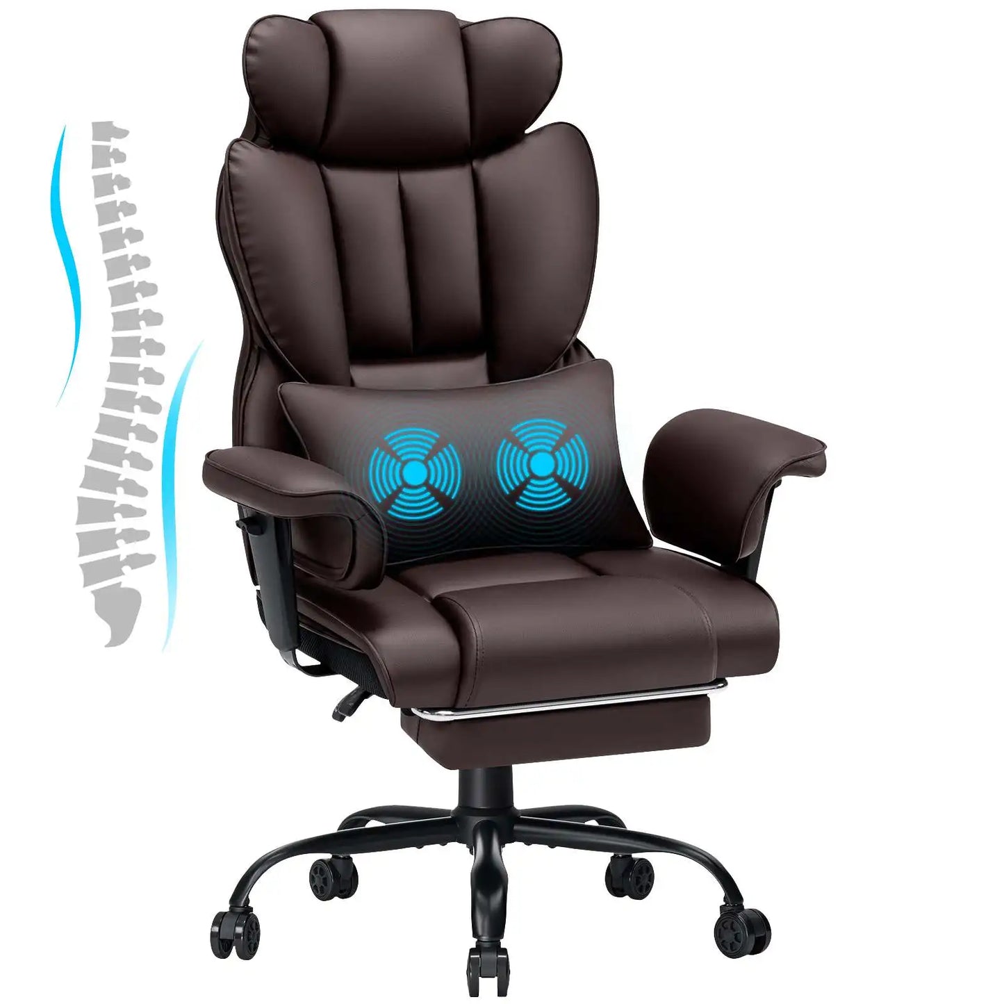 Ergonomic High-Back Office Chair with PU Leather